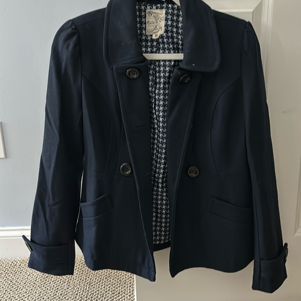 Tulle navy pea coat